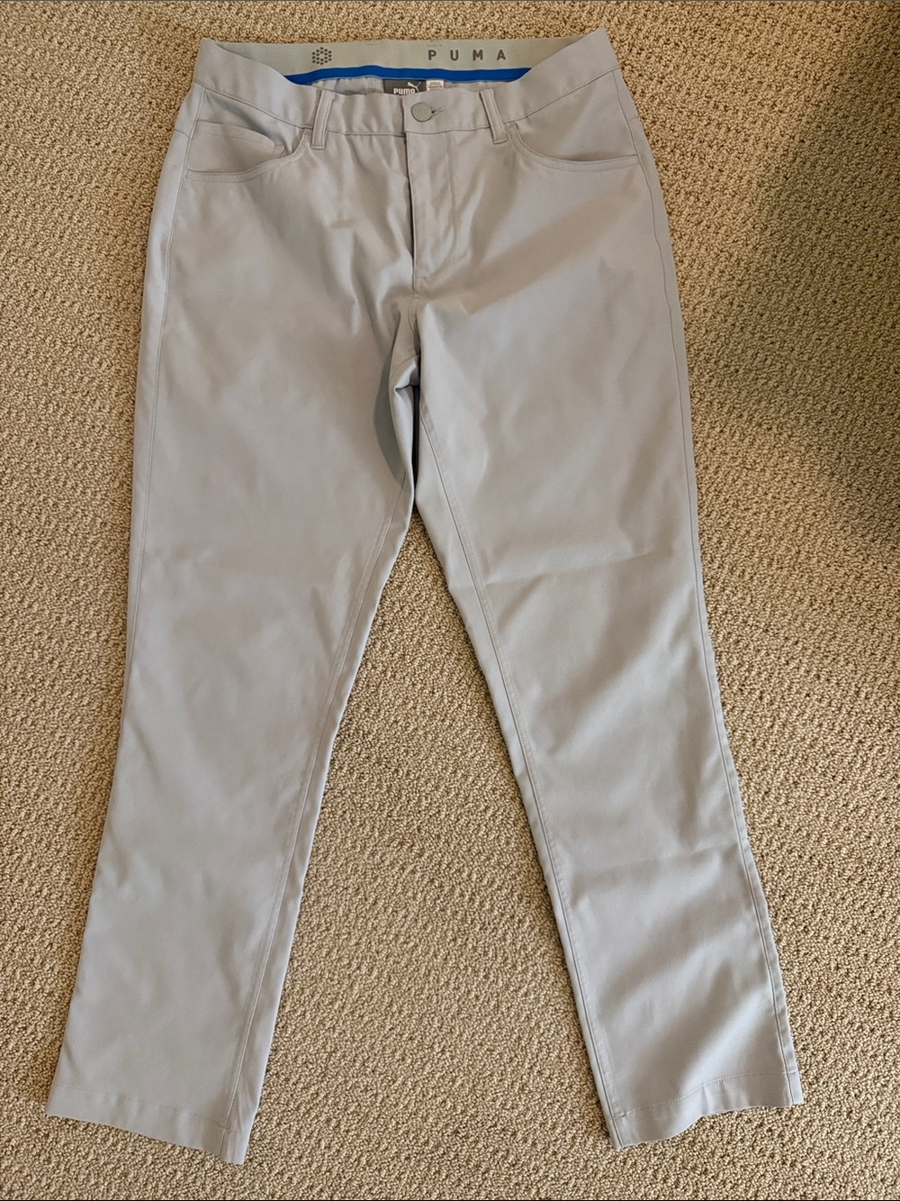 Puma Men’s Light Gray Chinos. Good for golf.